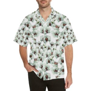 White Orchid Pattern Men'S All Over Print Hawaiian Shirt  - Thelegend59