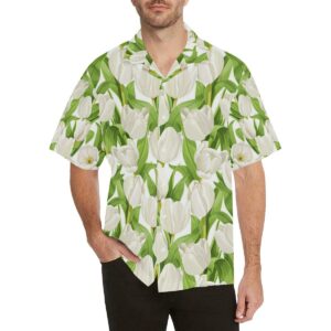 White Tulip Pattern Men'S All Over Print Hawaiian Shirt  - Thelegend59