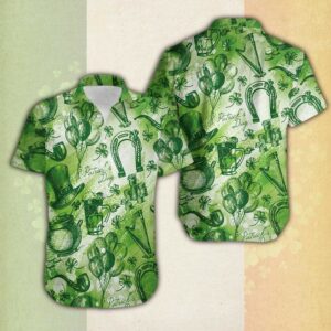 Whole Green Saintpatrick'S Day Vintage Hawaiian Aloha Hawaiian Shirtss  - Thelegend59