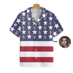 Wife Face With American Flag Custom Hawaiian Shirt Pn302055Lb - For Men And Women - Kids  - Thelegend59