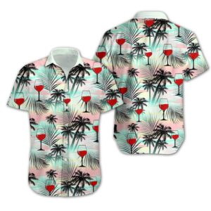 Wine Beach Tropical Full Printing Hawaiian Shirts  - Thelegend59