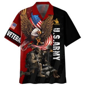 Wingspan Eagle And 2 Soldiers Us Army Veteran Hawaiian Shirt - For Men And Women - Kids  - Thelegend59