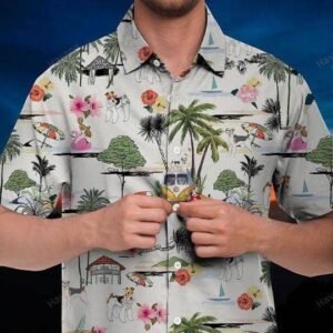Wire Fox Terrier Hawaiian Shirt Hawaii Beach Retro  - Thelegend59