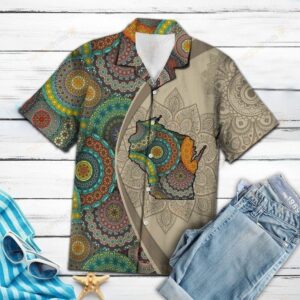 Wisconsin Mandala Multicolor Best Design Hawaiian Shirt  - Thelegend59