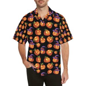 Witch Pumpkin Halloween Print Hawaiian Shirt  - Thelegend59