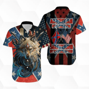 Wolf American By Birth Hawaiian Aloha Hawaiian Shirts  - Thelegend59