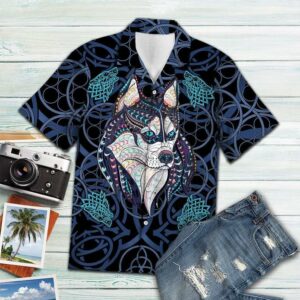 Wolf Blue Mandala Hawaiian Shirt  - Thelegend59