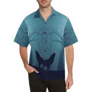 Wolf Night Hawaiian Shirt  - Thelegend59