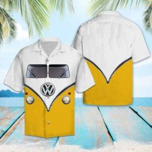 Yellow Camping Car Hawaiian Aloha Hawaiian Shirtss  - Thelegend59