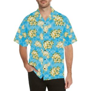 Yellow Plumeria Design Print Pattern Hawaiian Shirt  - Thelegend59