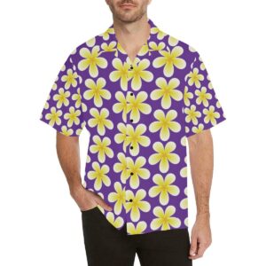 Yellow Plumeria Pattern Print Design Pm Hawaiian Shirt  - Thelegend59
