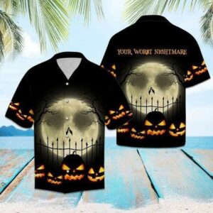 You Worst Nightmare Halloween Moon Hawaiian Aloha Hawaiian Shirtss  - Thelegend59