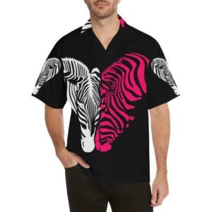 Zebra Black Pink Heat Shap Hawaiian Shirt  - Thelegend59