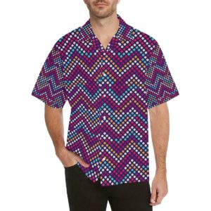 Zigzag Chevron Pokka Dot Aboriginal Pattern Men'S All Over Print Hawaiian Shirt  - Thelegend59