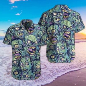 Zombie Hawaiians Green Awesome Design Hawaiian Shirt  - Thelegend59